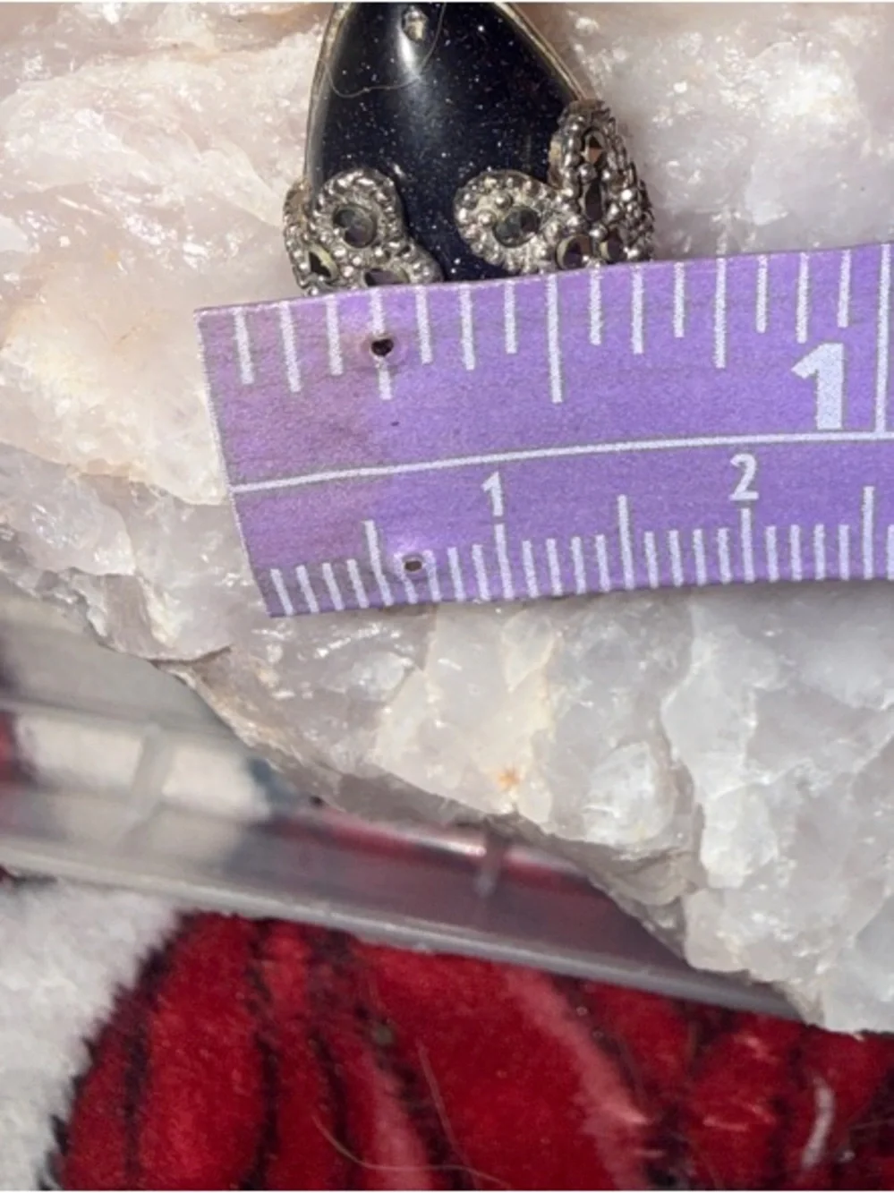 Vintage Sterling Silver Marcasite Blue Goldstone Pendant
